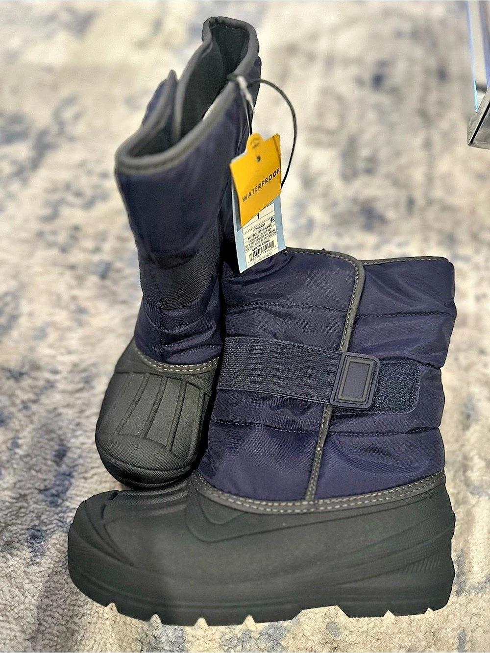 Cat & Jack Winter Snow Boots in Blue & Black size 1 NWT